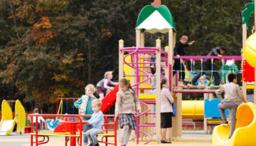 Children playing in an outdoor playground
