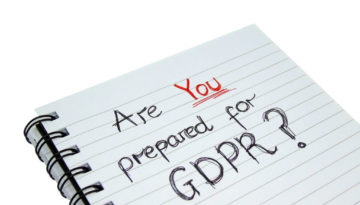 are you prepared for general data protection regulation notebook (isolated on white background)